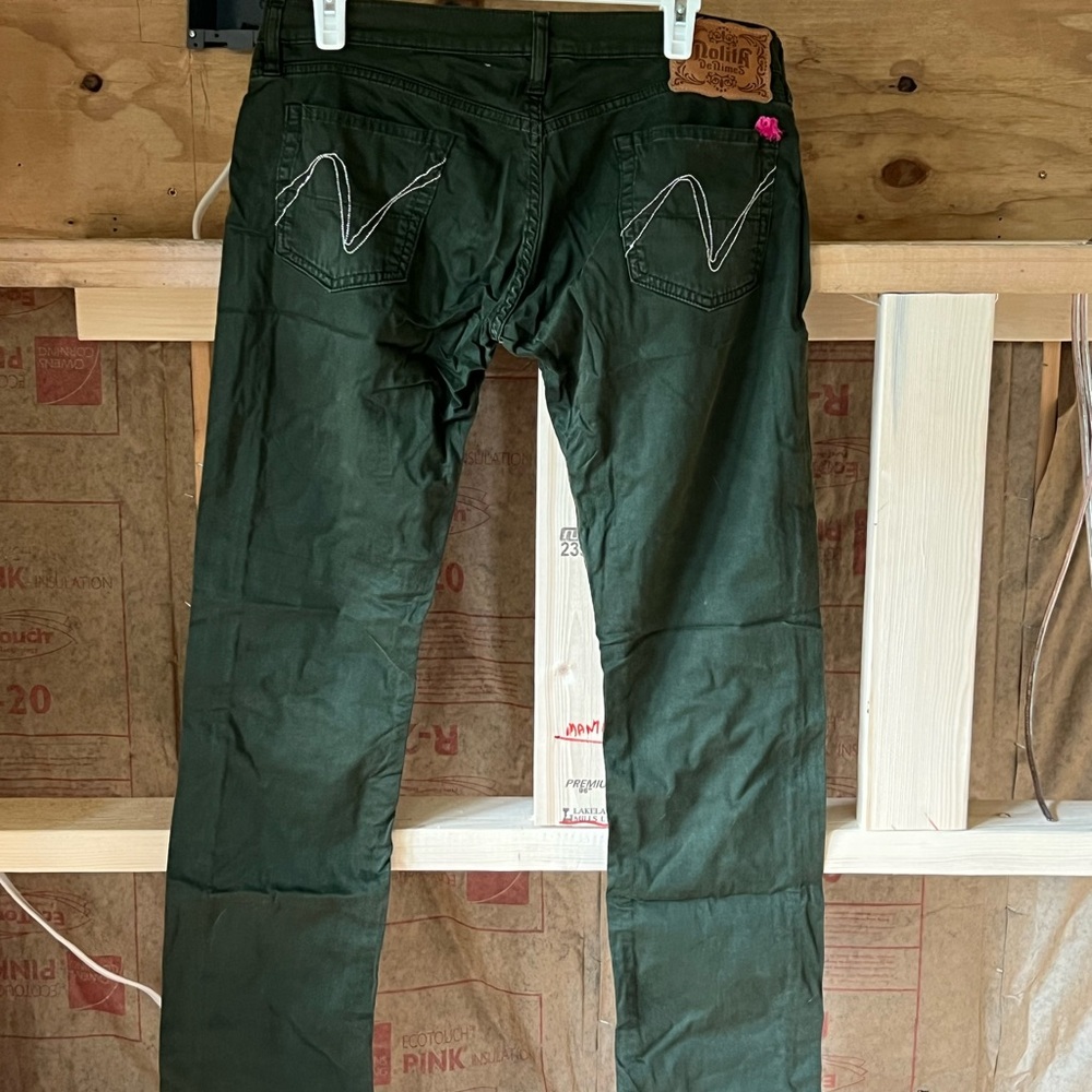 Nolita De Nimes. Hunter green Skinny Jeans. Very Low rise. Y2K vintage. Size 31. - Picture 4 of 10